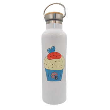 750ml Stainless Steel Bottle - Bamboo Lid