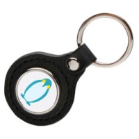 Faux Leather Round Keyring
