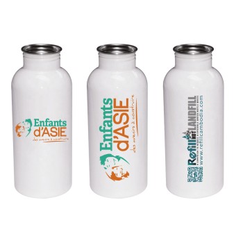  600ml Stainless Steel Water Bottle (white)